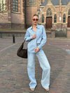 Noah blouse | Blue striped | Tall
