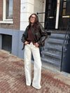 Mira | Super Wide Leg Jeans | Cream | Stretch | Tall