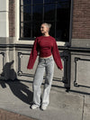 Mira | Low Waist Super Wide Leg Jeans | Gray | Stretch | Tall