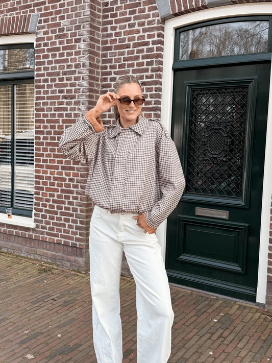 Naya jacket | Checked camel | Tall