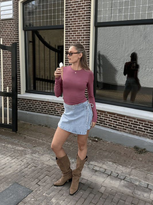 Nina | Denim Skort | Tall