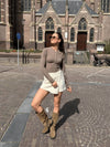Liv | Denim Skort | Cream | Tall