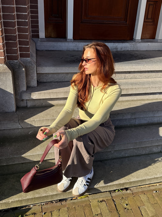 Cilia | Long sleeve button-up top | Green | Tall
