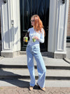 Cilia | Long sleeve button-up top | Light Blue | Tall