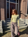Cilia | Long sleeve button-up top | Green | Tall