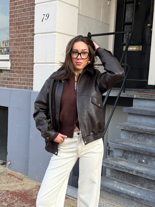 Loua oversized jacket | Dark brown | Tall