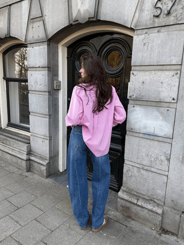 Zoey Barrel Jeans | Mid waist | Ocean blue | Stretch | Tall