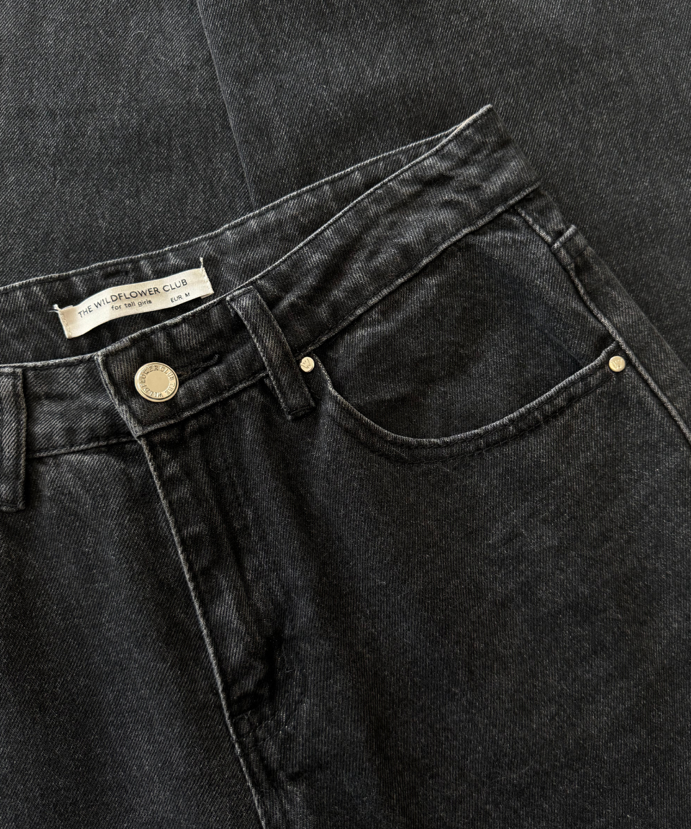 Ella Low Waist Jeans| Washed black | Tall