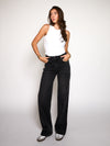 Maddy Wide Leg Jeans | Washed Black | Stretch | Tall