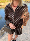Ava Polkadot jacket | Dark brown | Tall