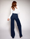 Iza | Super Wide Leg Jeans | Stretch | Dark Blue | Tall