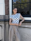 Amber Polkadot top | White Black | Tall