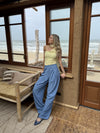 Ella | Wide leg pleated trousers | Denim blue | Tall