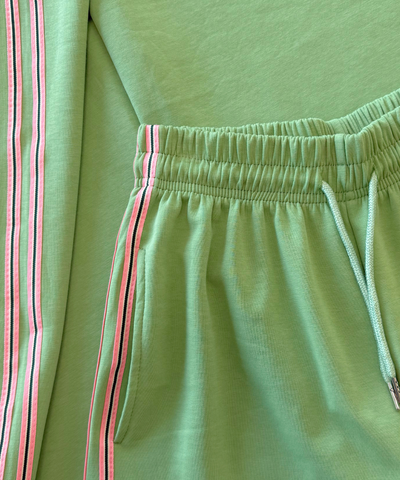 Izzy pants | Green | Pink stripe | Tall