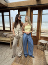 Ella | Wide leg pleated trousers | Denim blue | Tall
