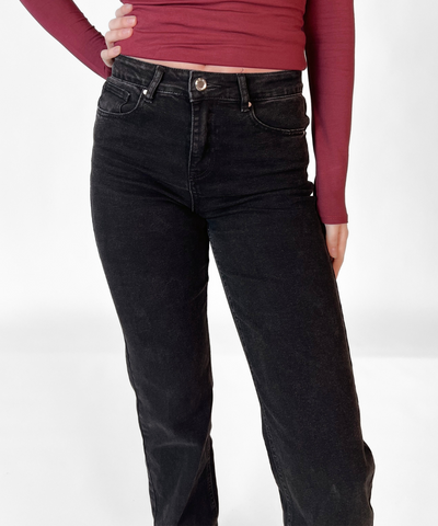 Lizza Mid Waist Jeans | Black | Stretch | Tall