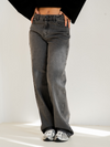 Jade Super Wide Leg Jeans | Mid waist | Dark gray |