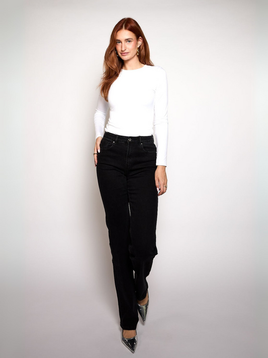 Lizza Mid Waist Jeans | Black | Stretch | Tall