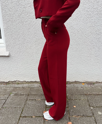 Leila | Wide leg pantalon | Bordeaux | Tall