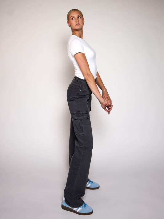 Macy Cargo Jeans | Grey | Stretch | Tall