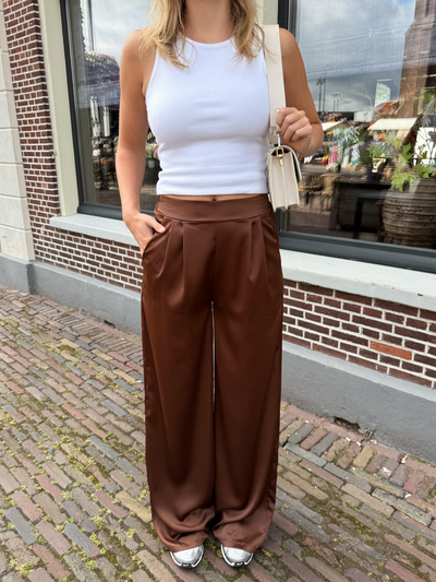 Gigi Satin pants | Tall | Brown