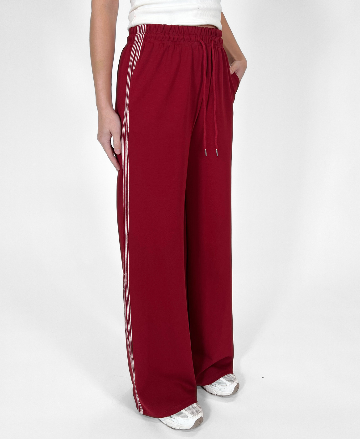 Izzy pants | Bordeaux with stripe | Tall