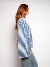 Nine Tee | Flared Sleeve | Striped White Blue | Tall