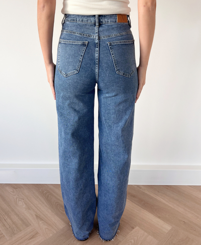 Sassy | Super Wide Leg Jeans | Destroyed | Stretch | Dark Blue | Tall