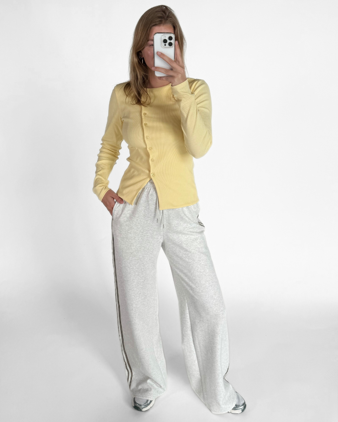 Nala top met knopen | Tall | Geel