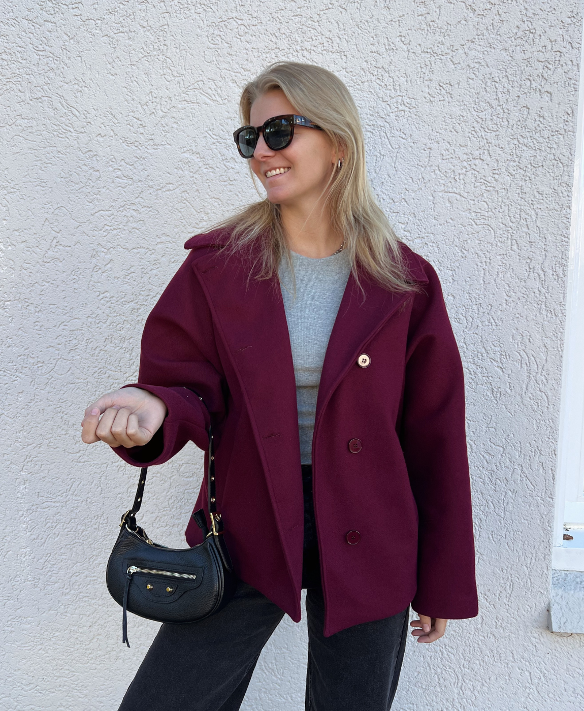 Jasmin oversized jacket | Bordeaux | Tall