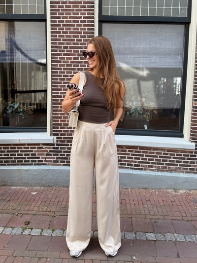 Gigi Satin pants | Tall | Beige