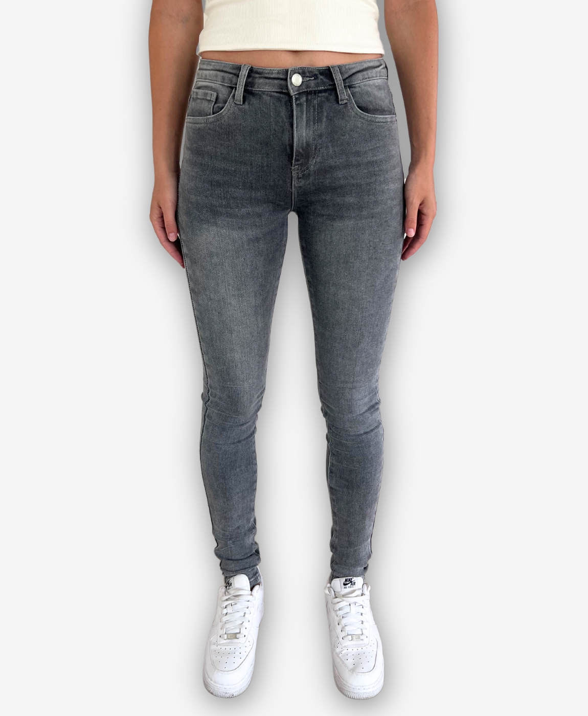 Gaby Skinny Jeans | Grey | Stretch | Tall