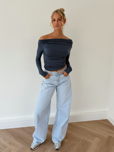 Jade Super Wide Leg Jeans | Mid waist | Light blue | Tall