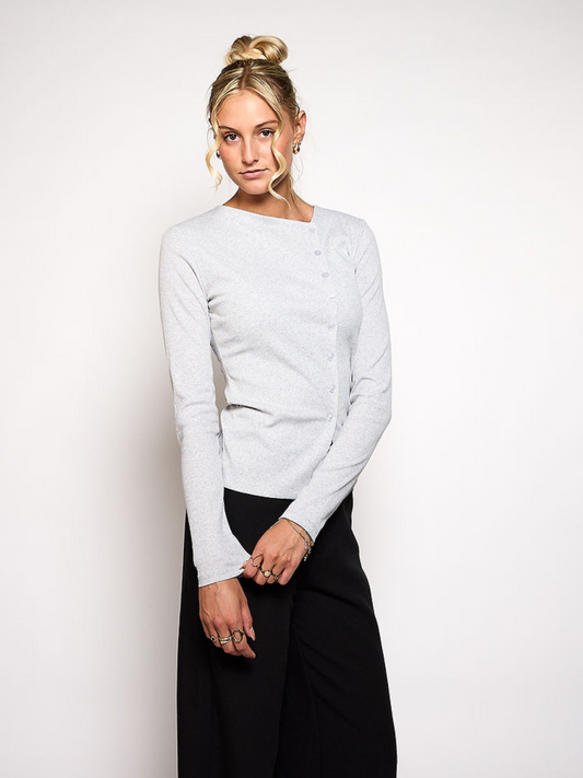 Nala top met knopen | Tall | Grijs