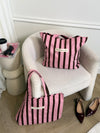 Canvas Bag | Pink Brown Striped | The Wildflower Club