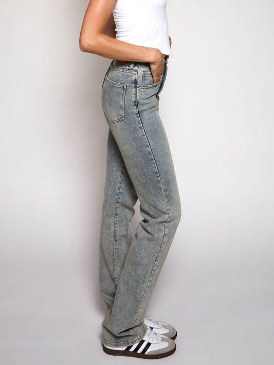 Livia Straight Leg Jeans | Washed Blue | Stretch | Tall
