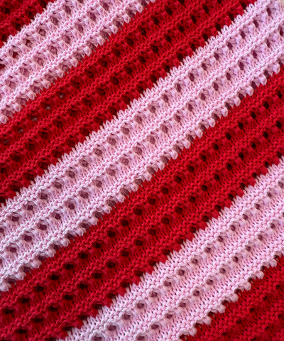 Isla gehaakte tas | Roze rood gestreept