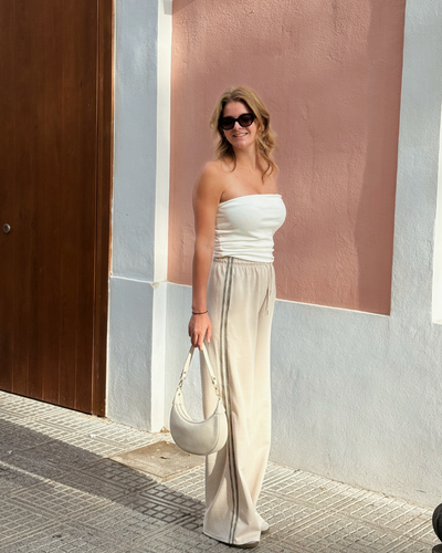 Izzy pants | Beige with stripe | Tall