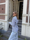 Semi-fitted blouse | Grey striped | Tall