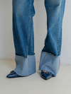 Zola Cuffed Wide Leg Jeans | Ocean Blue | Tall