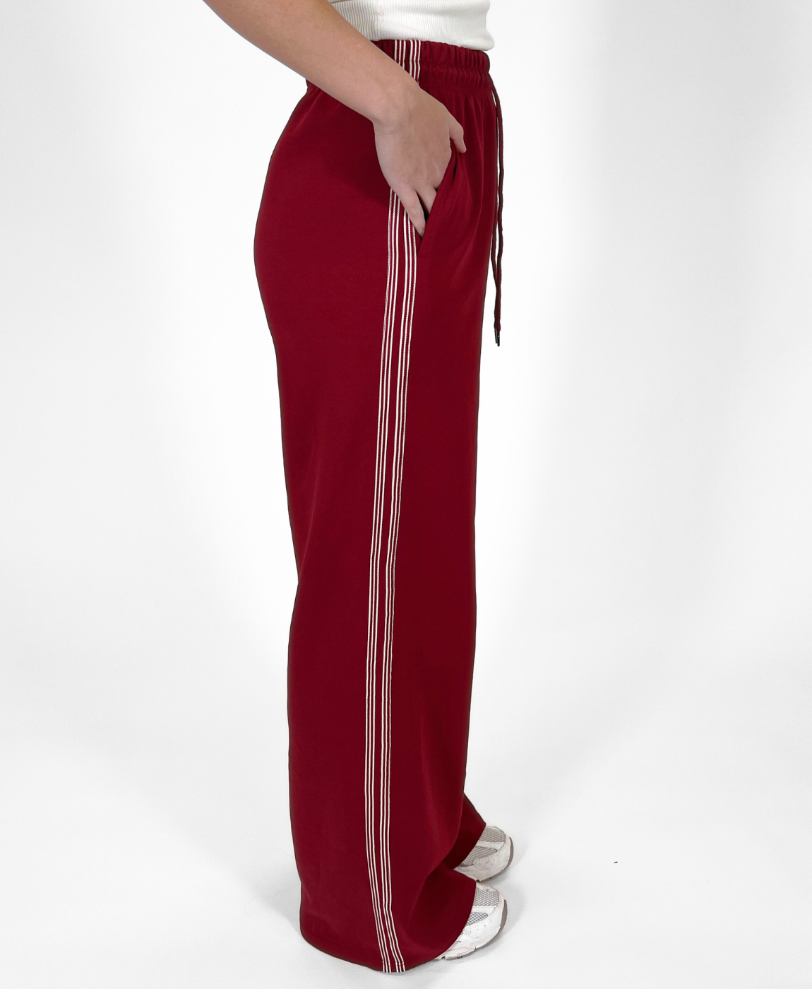 Izzy pants | Bordeaux with stripe | Tall