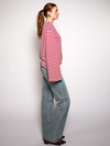 Nine Tee | Flared Sleeve | Striped White Red | Tall
