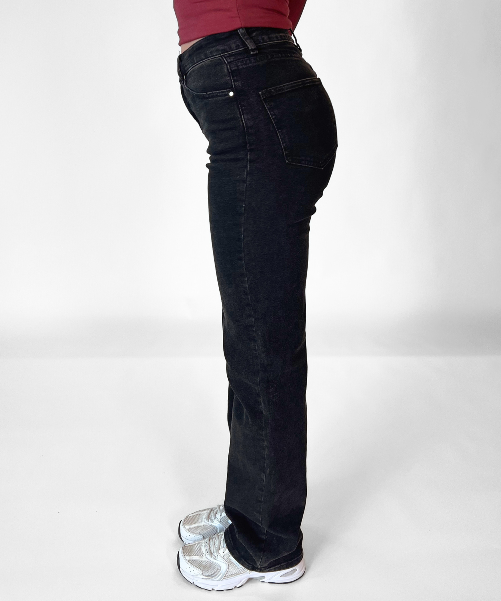 Lizza Mid Waist Jeans | Black | Stretch | Tall