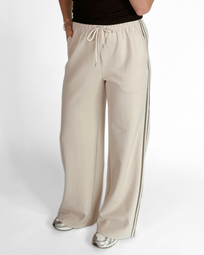 Izzy pants | Beige with stripe | Tall