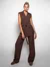 Loes vest with belt | Brown | Tall