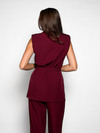 Loes gilet met ceintuur | Bordeaux | Tall