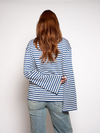 Nine Tee | Flared Sleeve | Striped White Blue | Tall