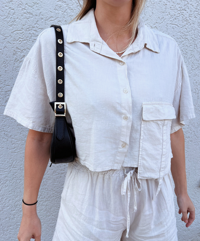 May | Linen top | Co-ord set | Beige | Tall