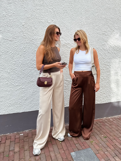 Gigi Satin pants | Tall | Brown