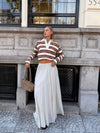 Maya Polo | Striped white burgundy | Tall
